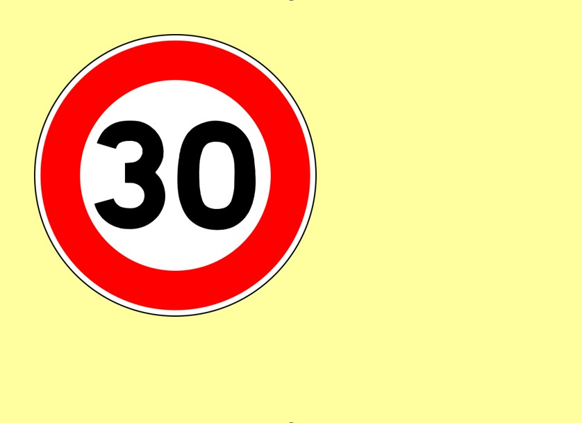 ATTENTION ! A compter du 1er octobre : 30Km/h sur l’ensemble du village